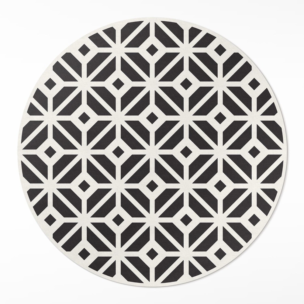 Kerek vinil szőnyeg Rendszeres csempe divatos mozaik