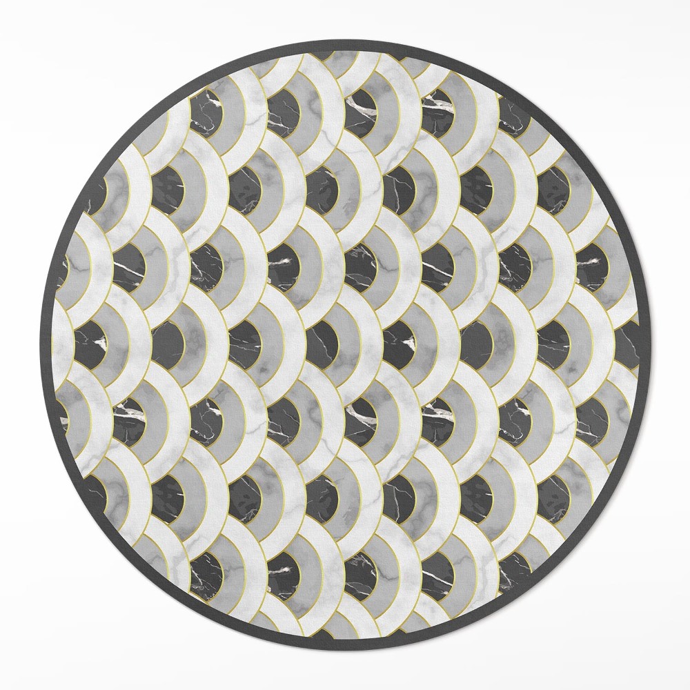 Kerek vinil szőnyeg Kő pikkelyek márvány szabályos minta