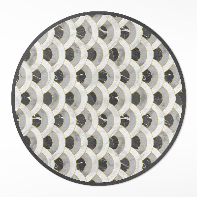 Kerek vinil szőnyeg Kő pikkelyek márvány szabályos minta