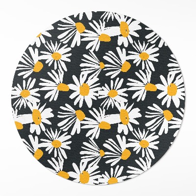 Kerek műanyag szőnyeg Festett százszorszép mező virágok