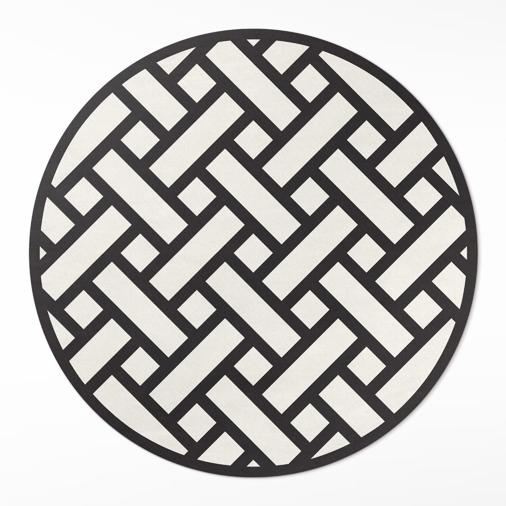 Kerek pvc szőnyeg Egyszerű fonott fonott fonott illusztráció