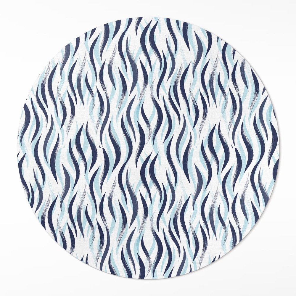 Kerek pvc szőnyeg Grafikus festett tengeri hullámok