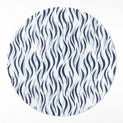 Kerek pvc szőnyeg Grafikus festett tengeri hullámok