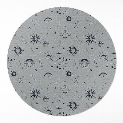 Kerek vinil szőnyeg Kozmosz nap holdak csillagok vintage