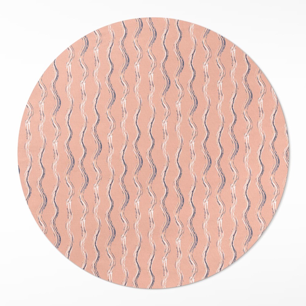 Kerek pvc szőnyeg Boho hullámok pasztell színekben