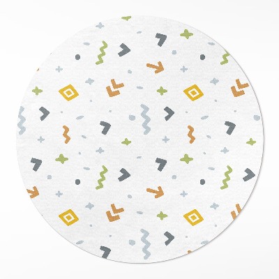 Kerek vinil szőnyeg Pasztell ikonok és formák boho stílusban