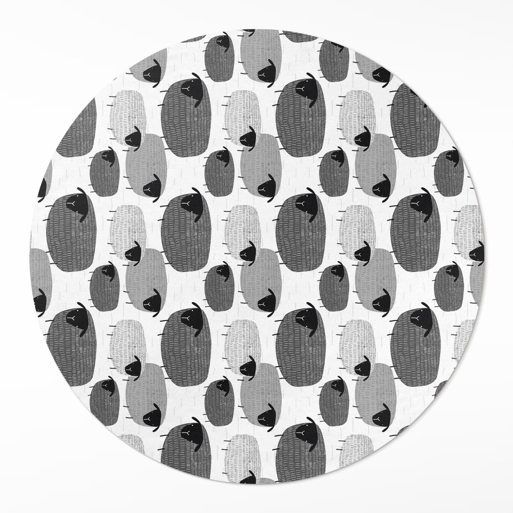 Kerek vinil szőnyeg Festett birka szabályos minta