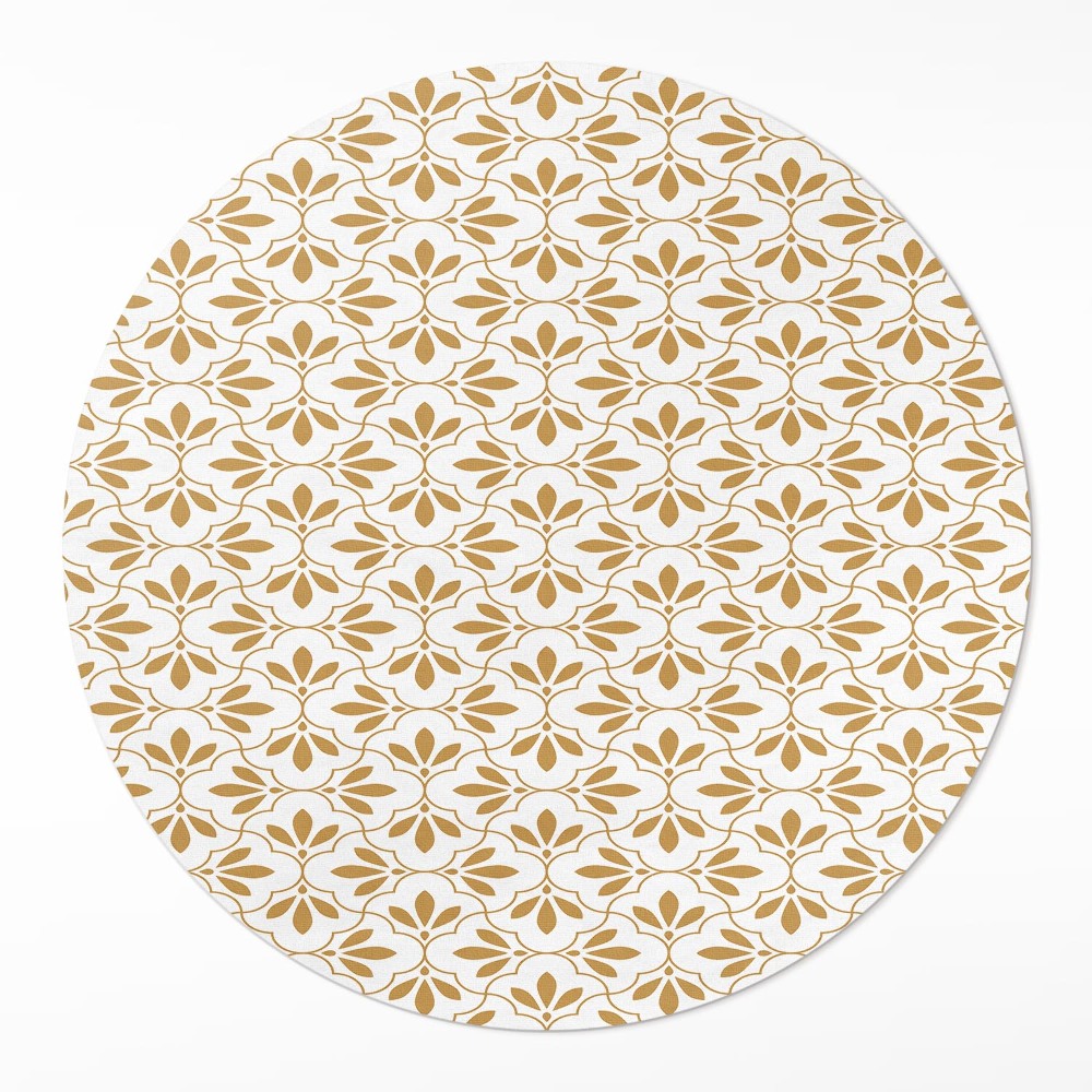 Kerek pvc szőnyeg Dekoratív levelek szabályos minta