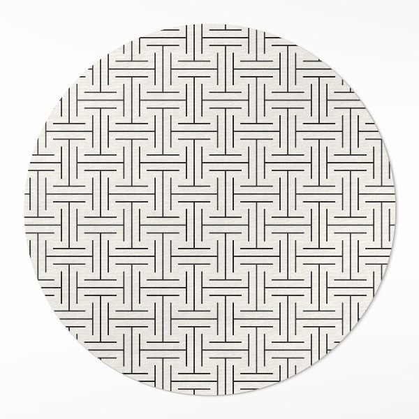 Kerek műanyag szőnyeg Szabályos vonalak minimalista labirintus