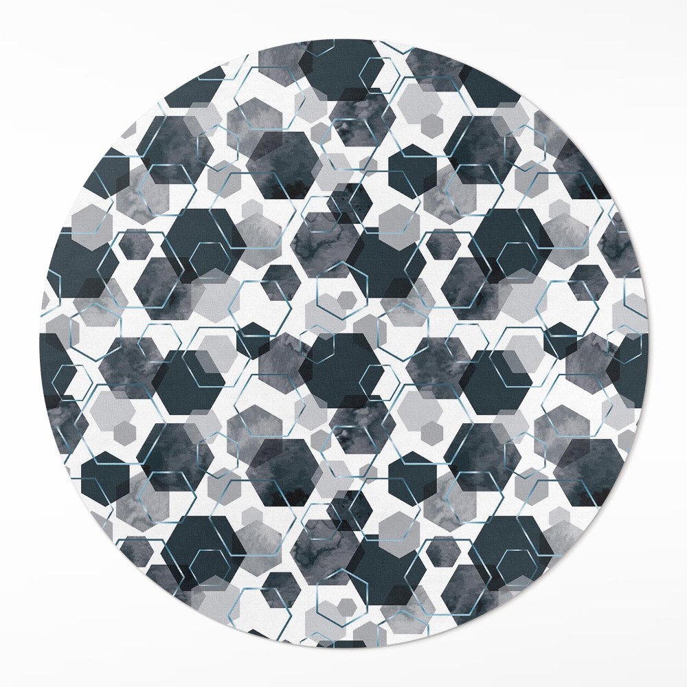 Kerek pvc szőnyeg Akvarell és lineáris hatszögek