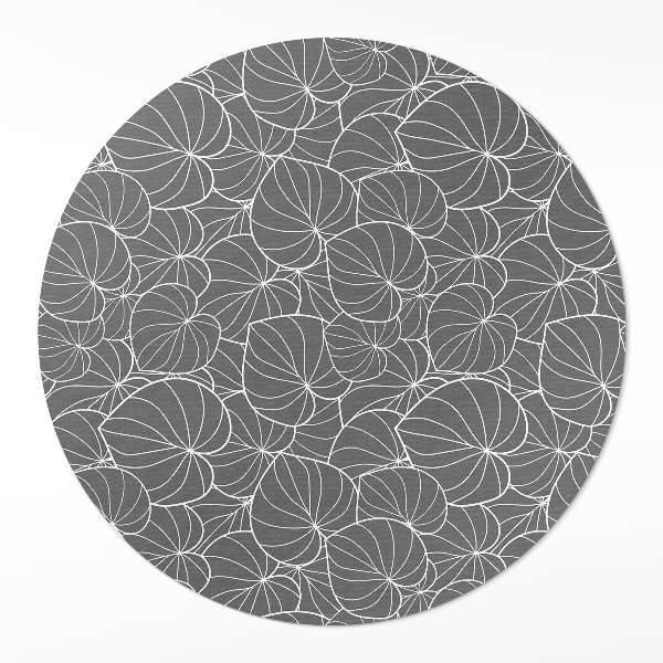 Kerek pvc szőnyeg Lineáris levelek boho design