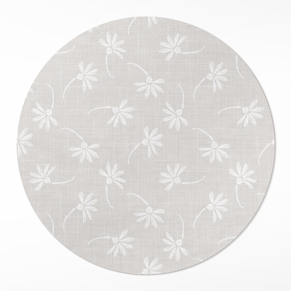 Kerek vinil szőnyeg Finom boho százszorszépek szöveten