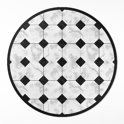 Kerek műanyag szőnyeg Divatos márványozott mintás csempe