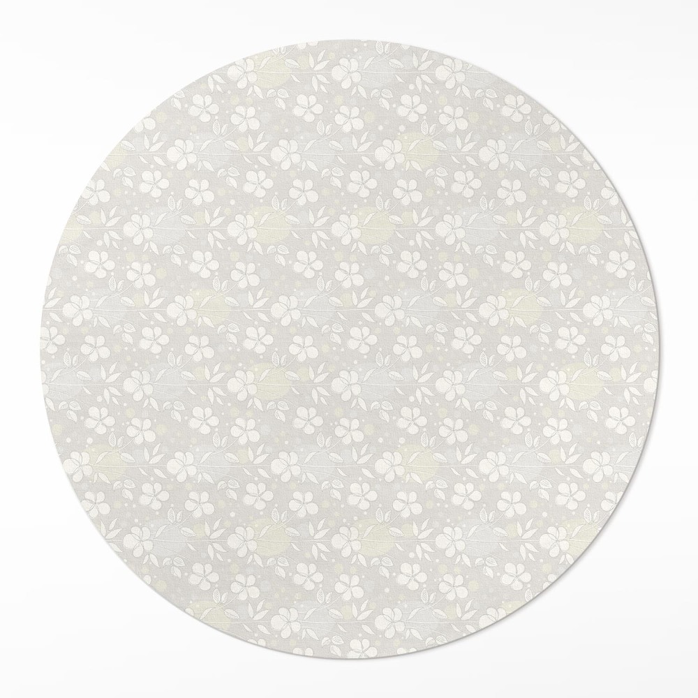 Kerek műanyag szőnyeg Finom mezei rét kis virágok boho