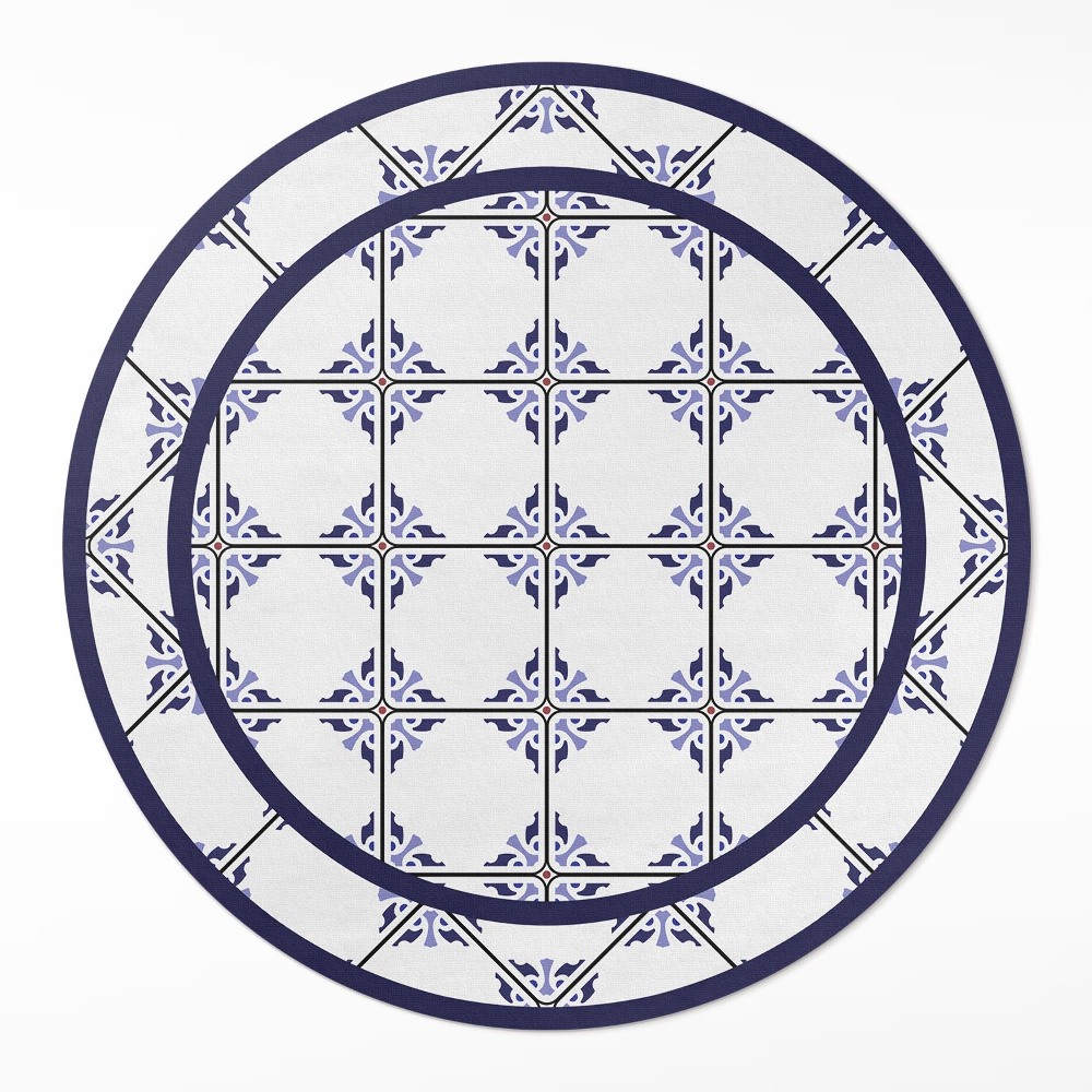 Kerek műanyag szőnyeg Görög dekoratív csempe