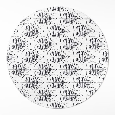 Kerek vinil szőnyeg Boho levelek rendszeres minta