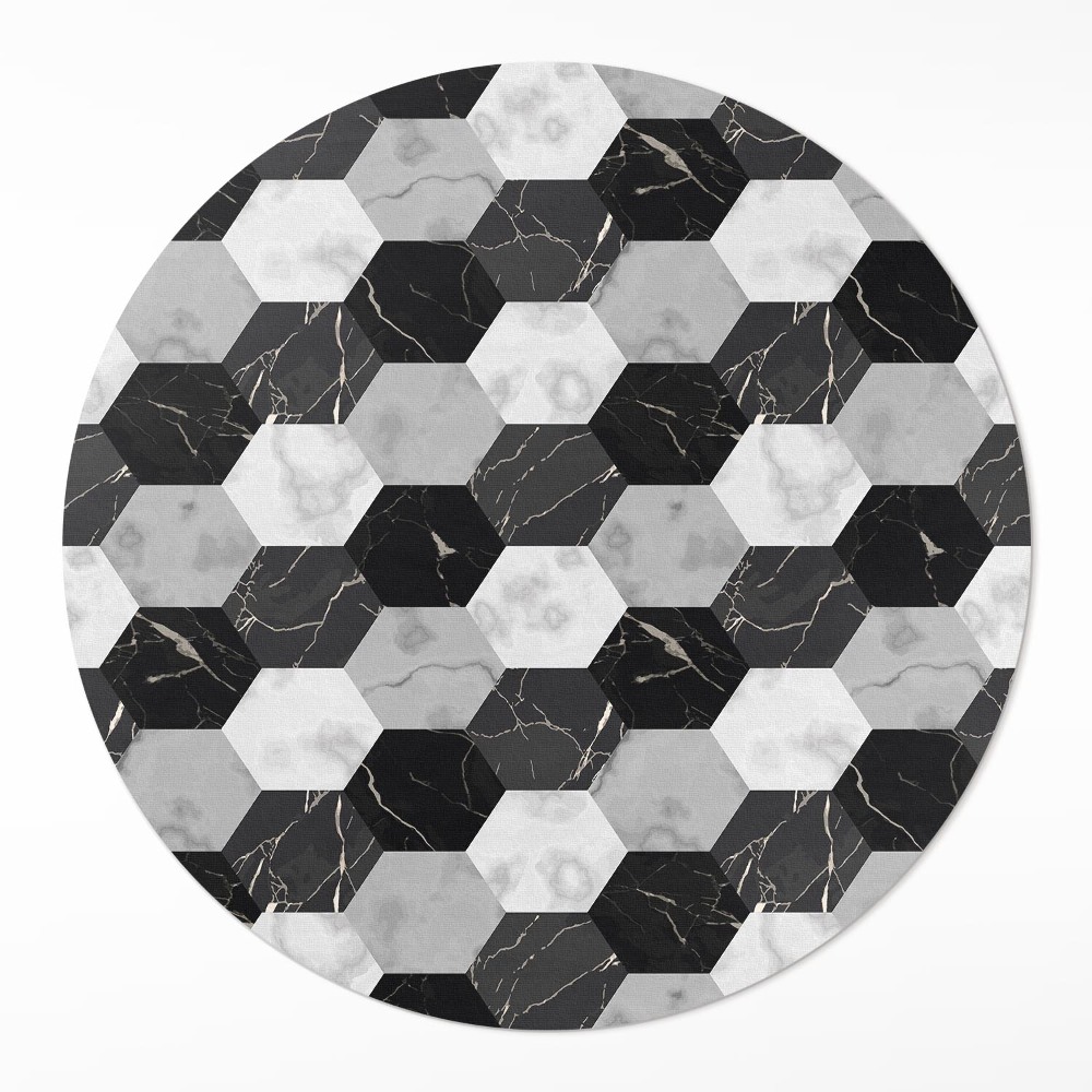 Kerek műanyag szőnyeg Kőmozaik márvány