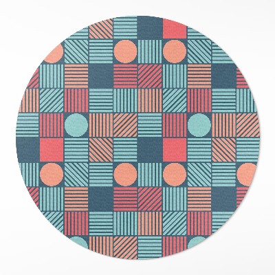Kerek vinil szőnyeg Retro vintage geometriai minta