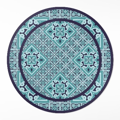 Kerek vinil szőnyeg Dekoratív csempe spanyol stílusban