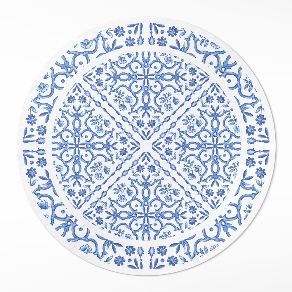 Kerek vinil szőnyeg Dekoratív csempe növényi díszek