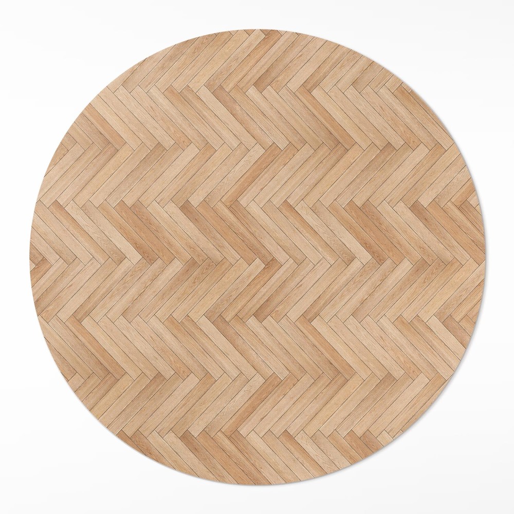 Kerek pvc szőnyeg Gyönyörű fa halszálkás padló parketta