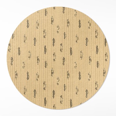 Kerek pvc szőnyeg Régi retro vintage autók