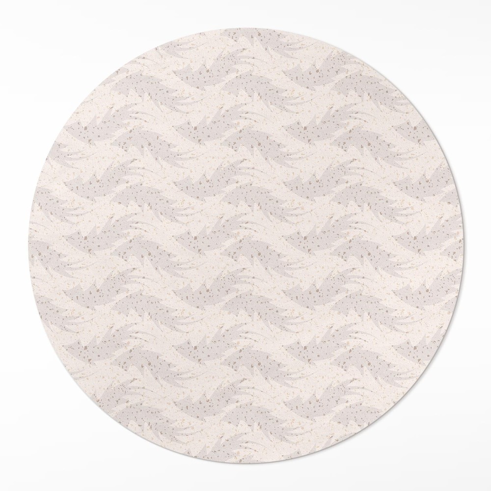 Kerek vinil szőnyeg Finom levelek tompa színekben