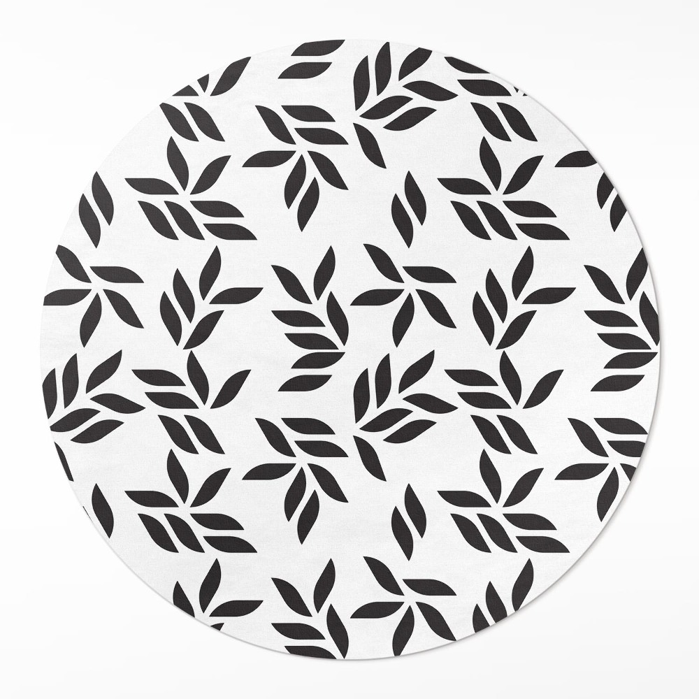 Kerek vinil szőnyeg Minimalista levélminta