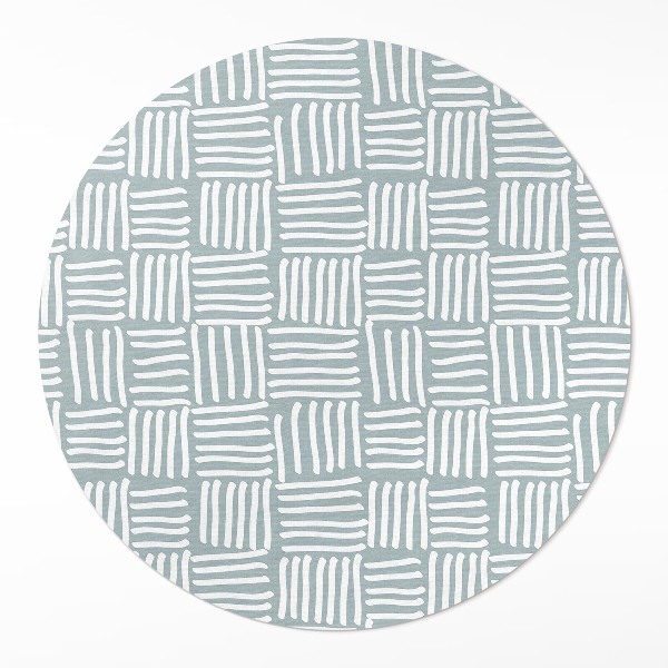 Kerek pvc szőnyeg Boho kockás minimalista minta