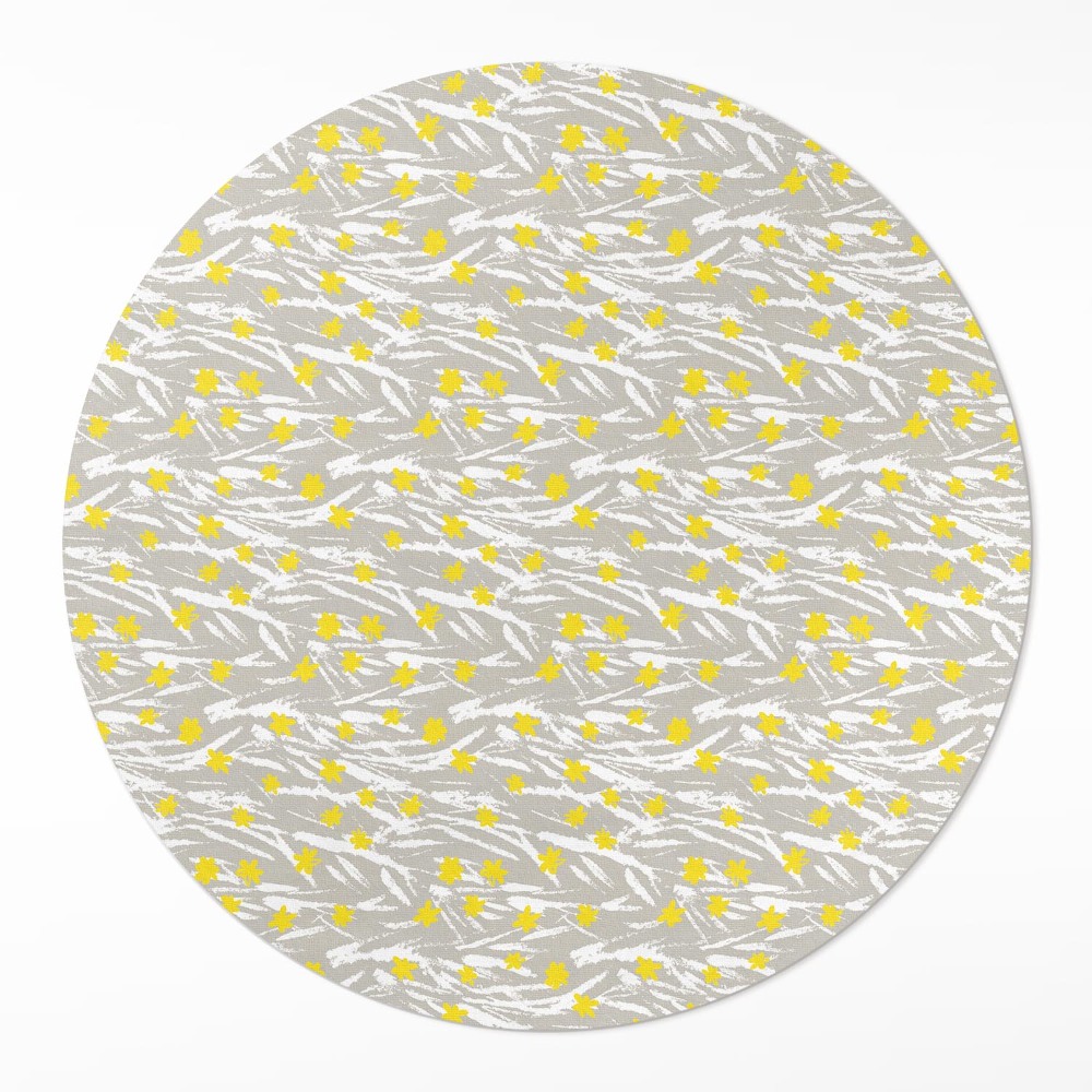 Kerek vinil szőnyeg Mező rét finom boho virágos