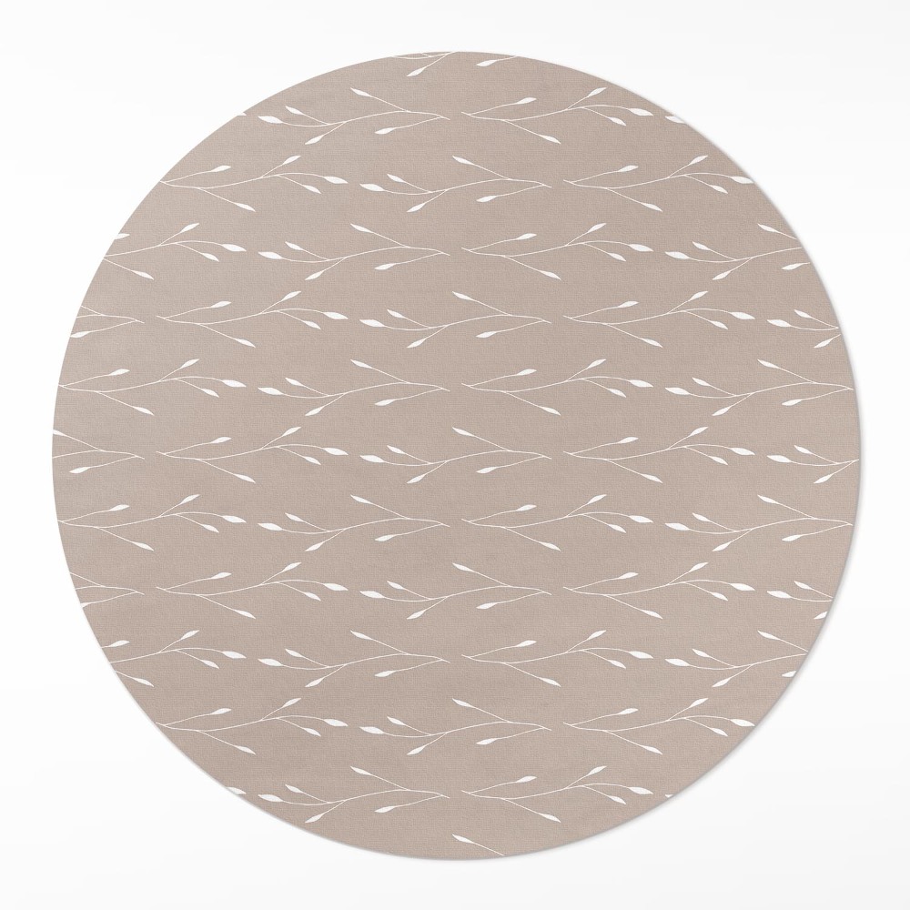 Kerek pvc szőnyeg Finom finom boho levelek és gallyak