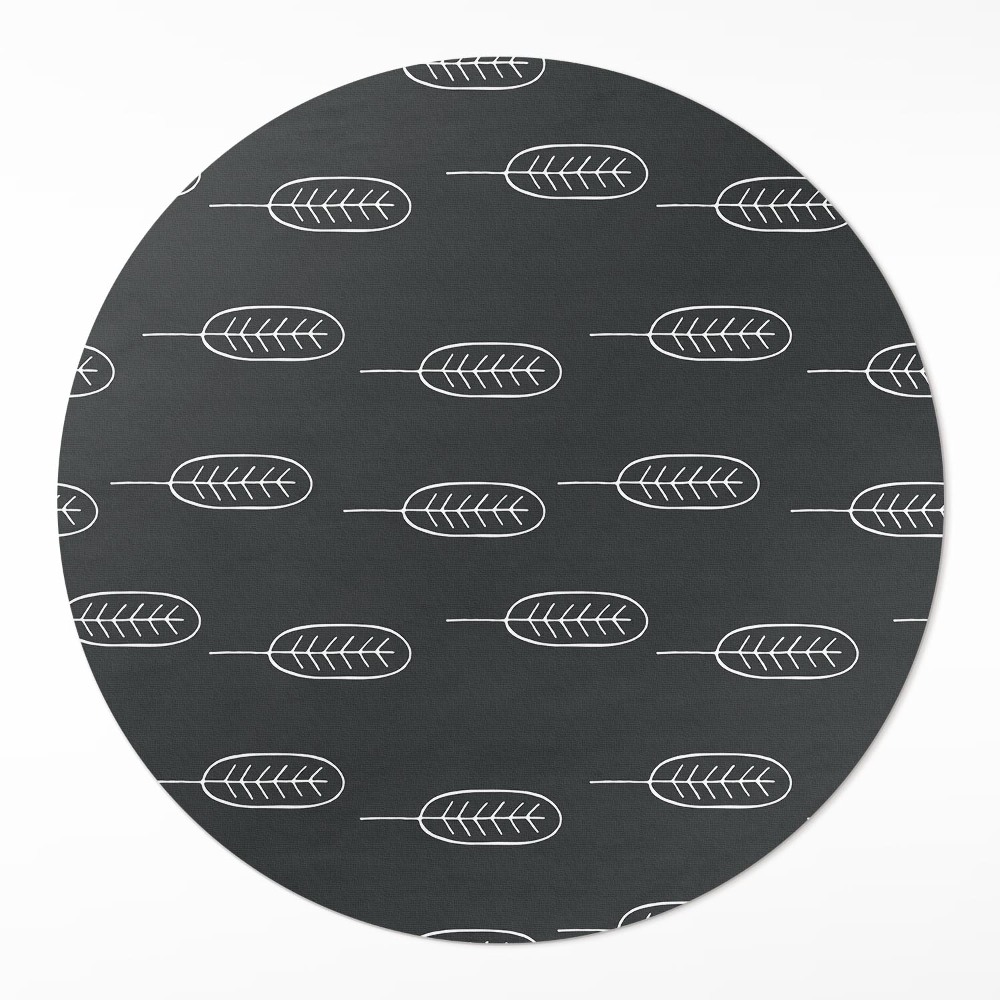 Kerek pvc szőnyeg Minimalista boho levelek