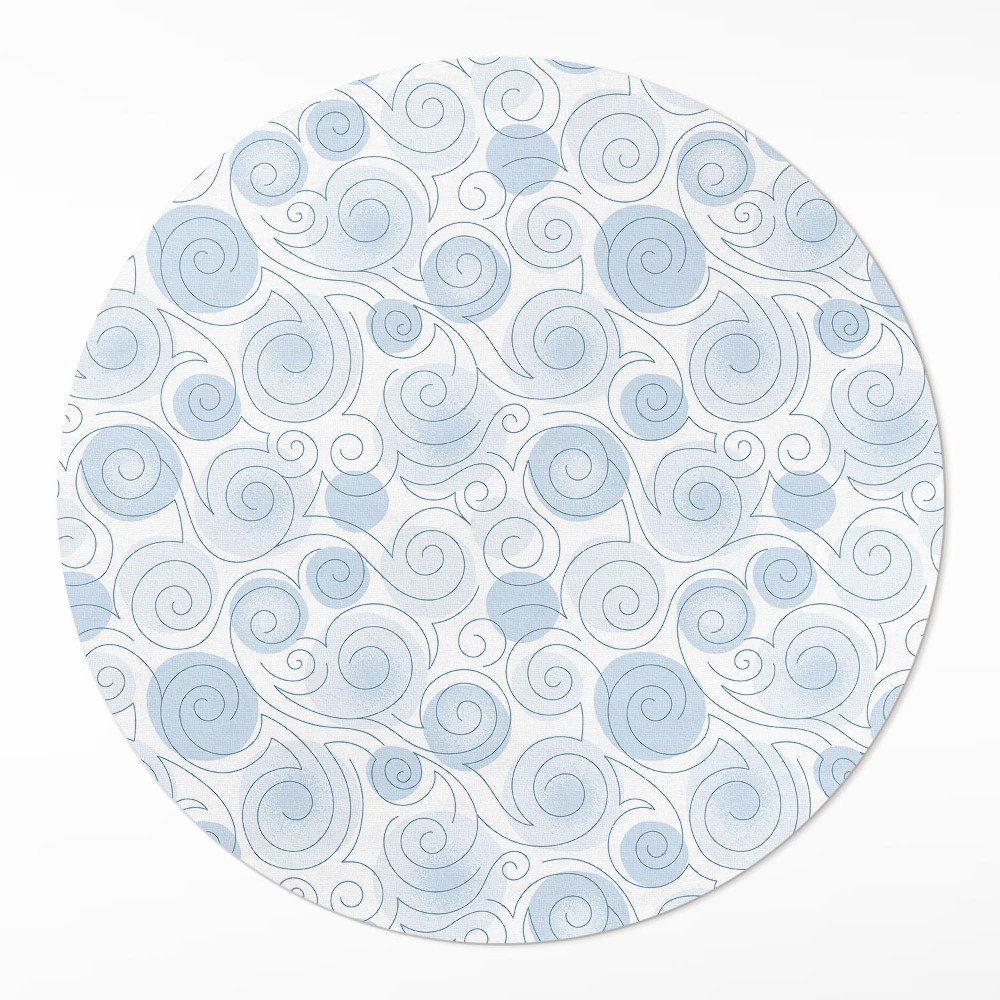 Kerek műanyag szőnyeg Akvarell absztrakt körök és hullámok