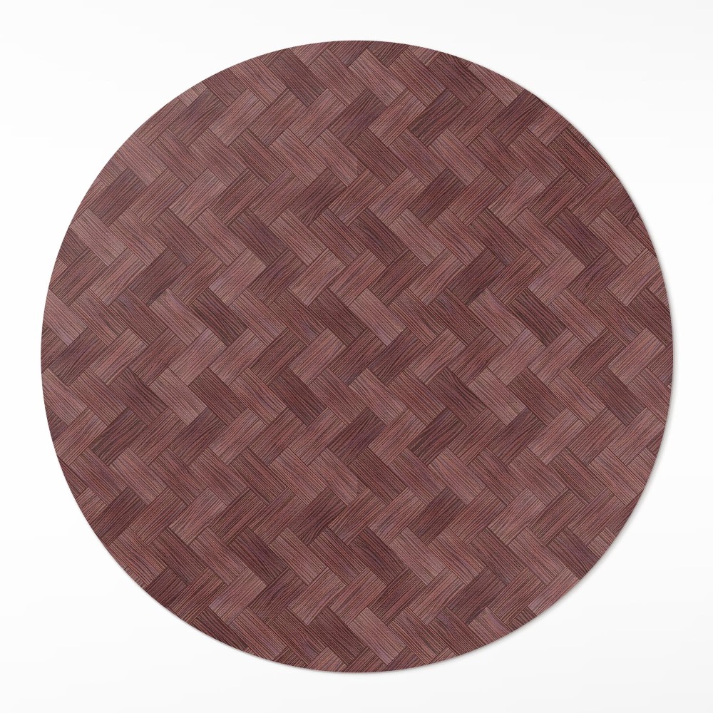 Kerek vinil szőnyeg Fonott parketta divatos halszálkás minta