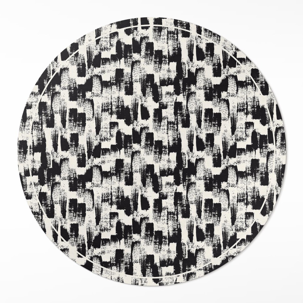 Kerek pvc szőnyeg Monokróm absztrakt festékfoltok