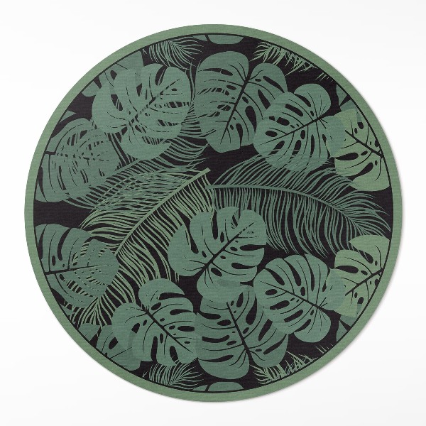 Kerek műanyag szőnyeg Illusztráció trópusi monstera növények