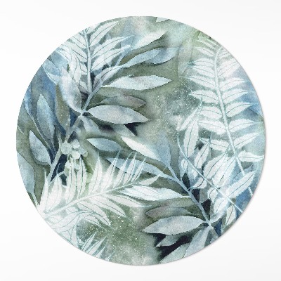 Kerek vinil szőnyeg Akvarell levelek finom gallyak