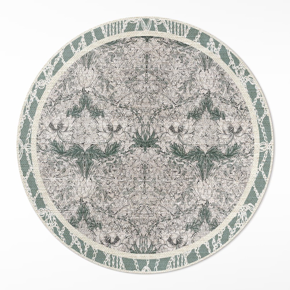 Kerek műanyag szőnyeg lonc virág William Morris által