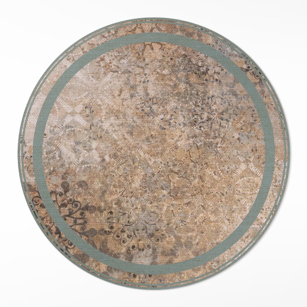 Kerek műanyag szőnyeg Kifakult dekoratív vintage minta