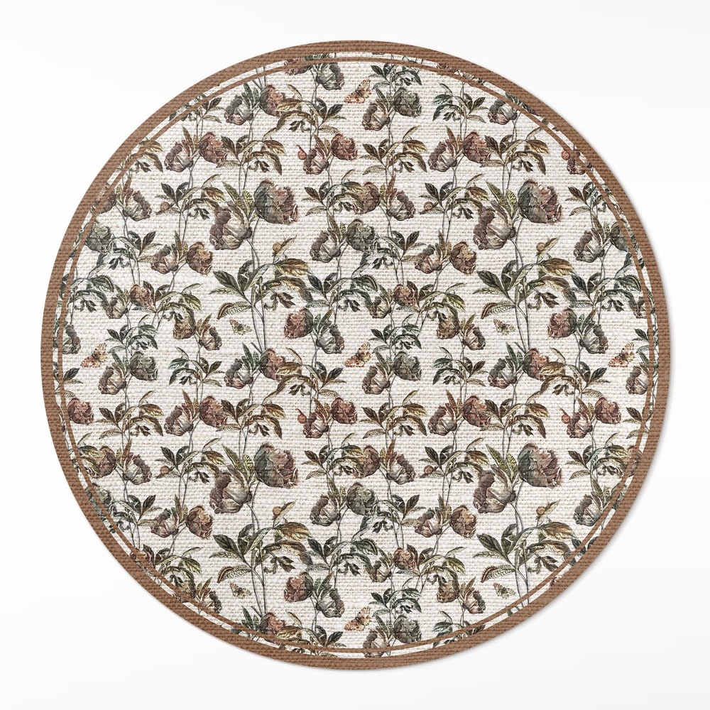 Kerek műanyag szőnyeg Finom vintage díszítő ágak