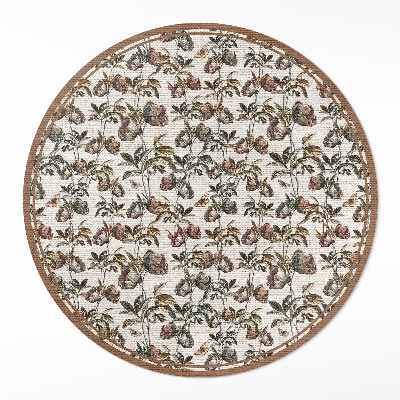 Kerek műanyag szőnyeg Finom vintage díszítő ágak