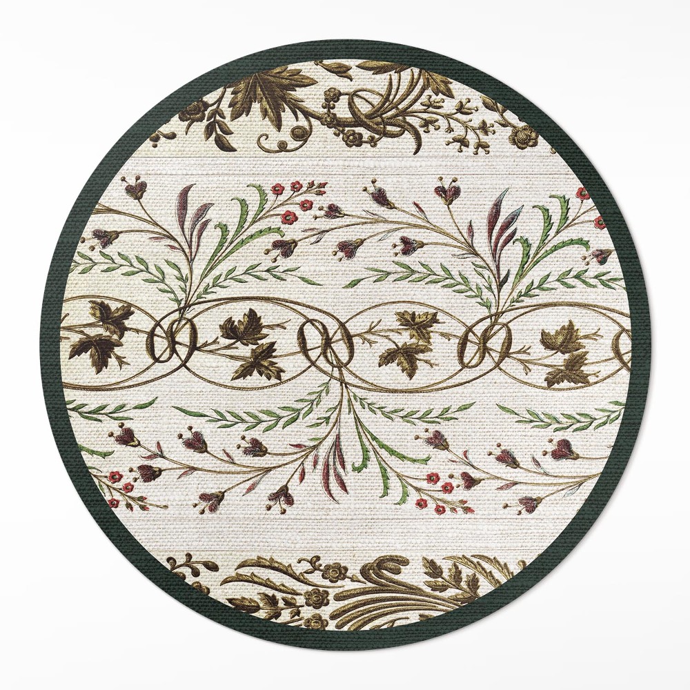 Kerek pvc szőnyeg Dekoratív növényi díszek