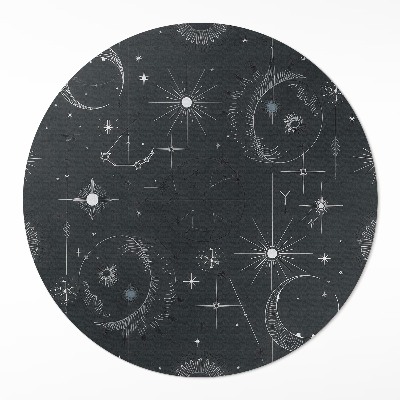 Kerek vinil szőnyeg Kozmosz asztrológia csillagképek holdak