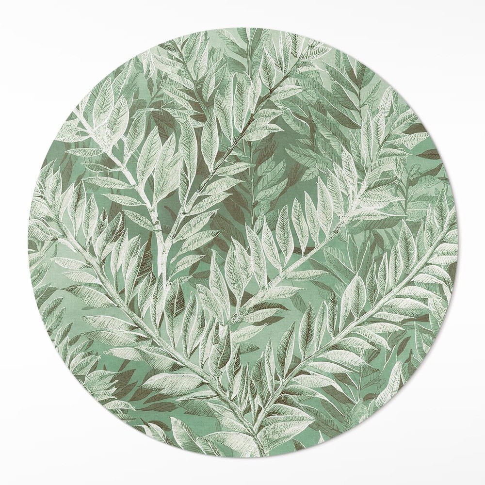 Kerek pvc szőnyeg buja boho vintage növényzet