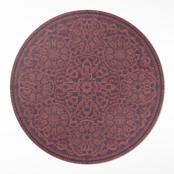 Kerek pvc szőnyeg Dekoratív geometrikus minta vintage stílusban