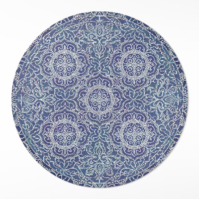 Kerek vinil szőnyeg Gazdagon díszített vintage geometrikus minta