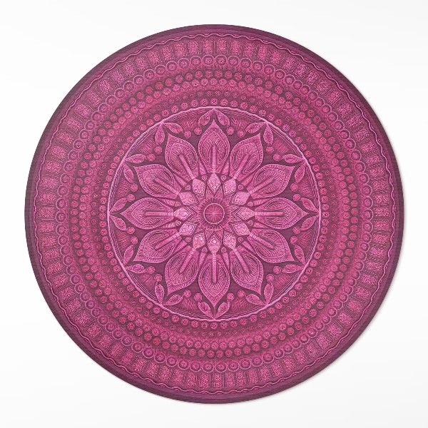 Kerek műanyag szőnyeg Dekoratív mandala virággal boho minta