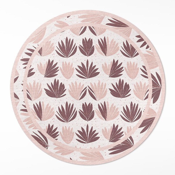 Kerek vinil szőnyeg Boho ozdobny wzór pastelowych roślin kwiatów