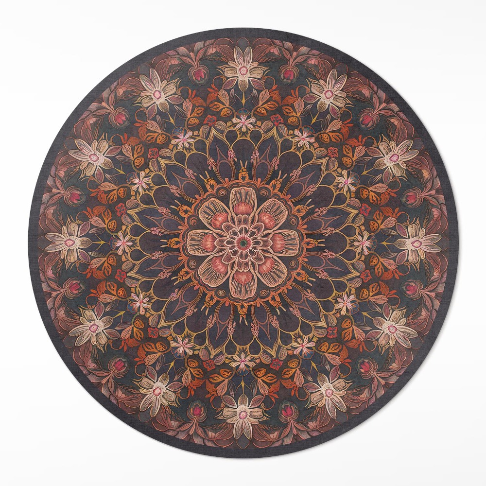 Kerek műanyag szőnyeg Orientalna dekoracja wzór z motywem roślinnym