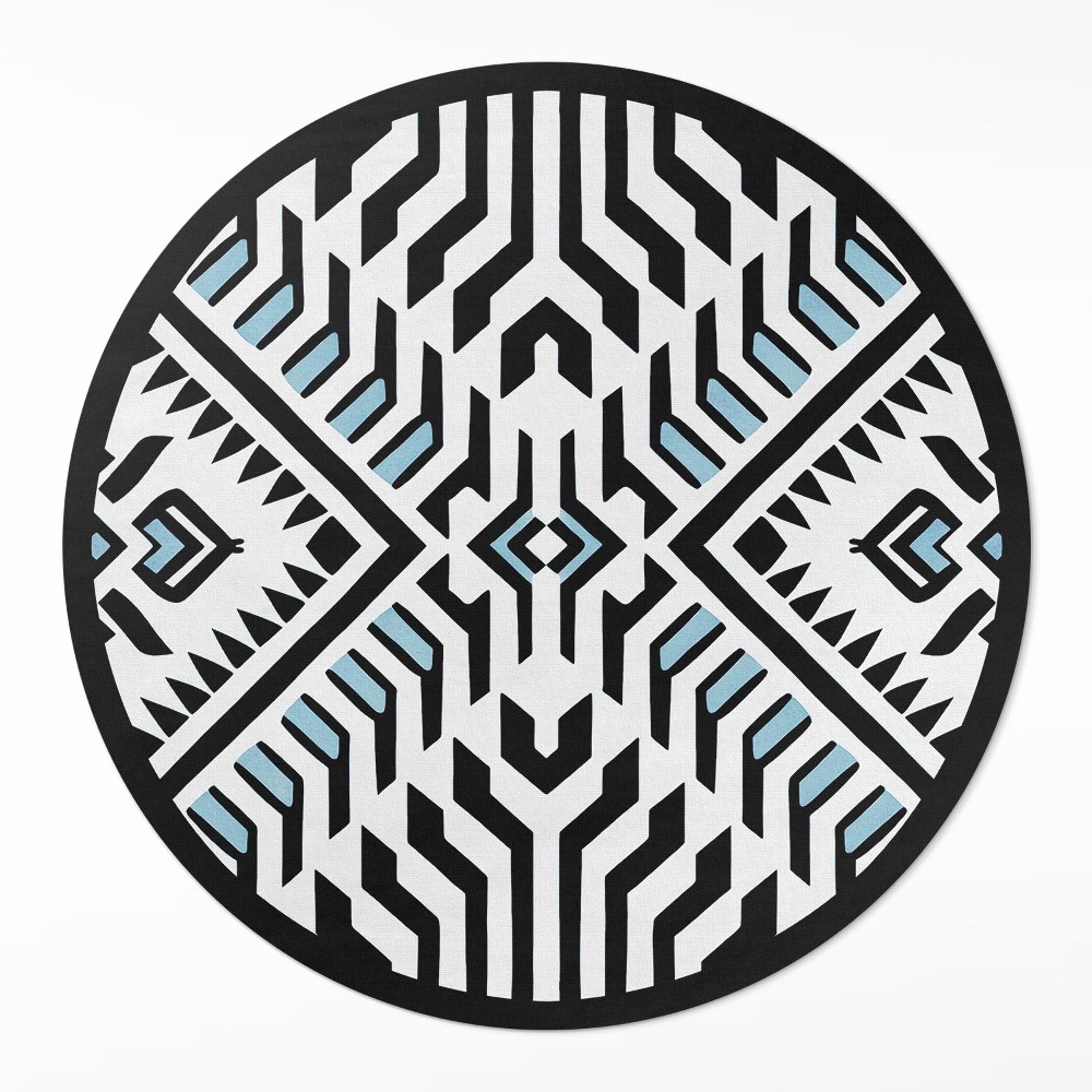 Kerek műanyag szőnyeg Geometryczny abstrakcyjny wzór styl indiański